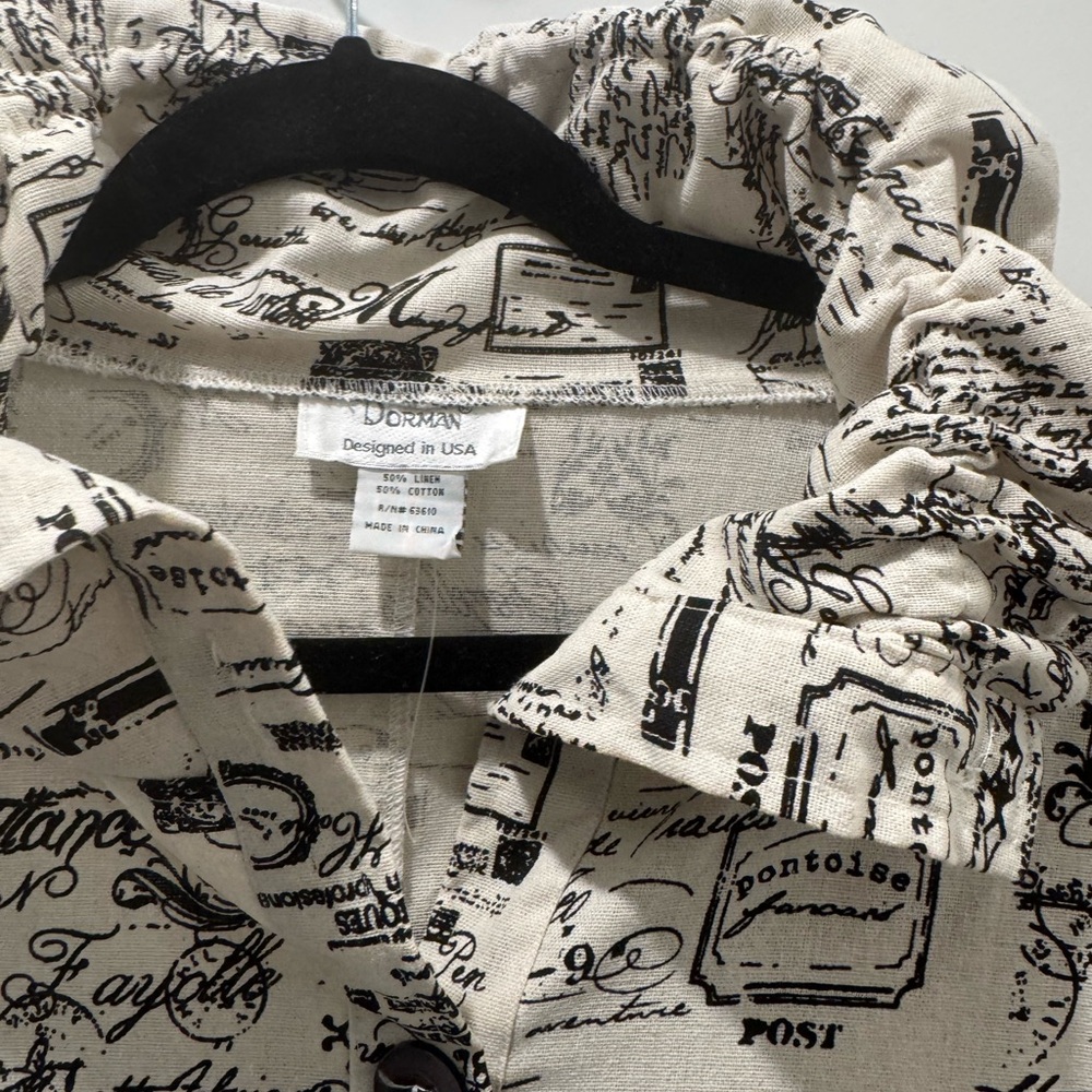 Dorman Beige Script Print Jacket - Picture 5 of 8
